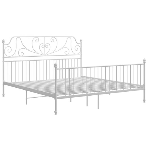 Białe metalowe łóżko dwuosobowe 140x200 cm - Retilo Elior One Size Edinos.pl