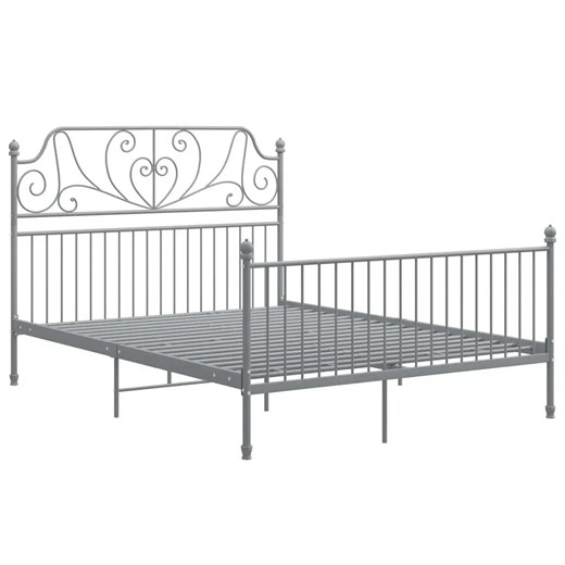 Szare metalowe łóżko w stylu loftowym 140x200 cm - Retilo ze sklepu Edinos.pl w kategorii Łóżka i materace - zdjęcie 172230825
