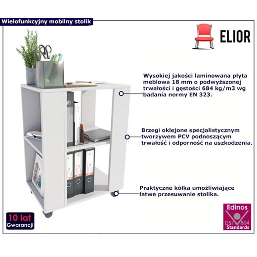 Biały stolik pomocniczy na kółkach - Airo Elior One Size Edinos.pl