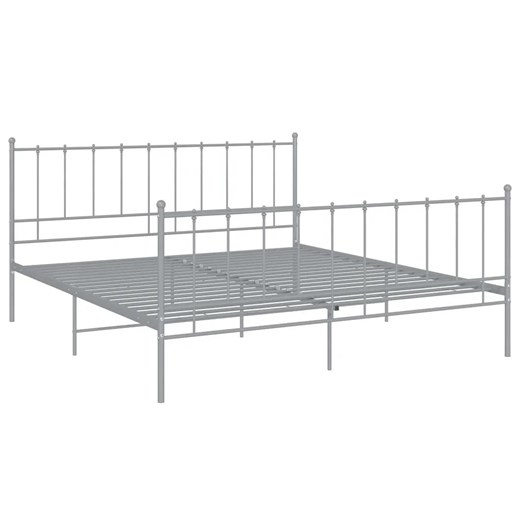 Szare metalowe łóżko z zagłówkiem 180x200 cm - Cesaro ze sklepu Edinos.pl w kategorii Łóżka i materace - zdjęcie 172230928
