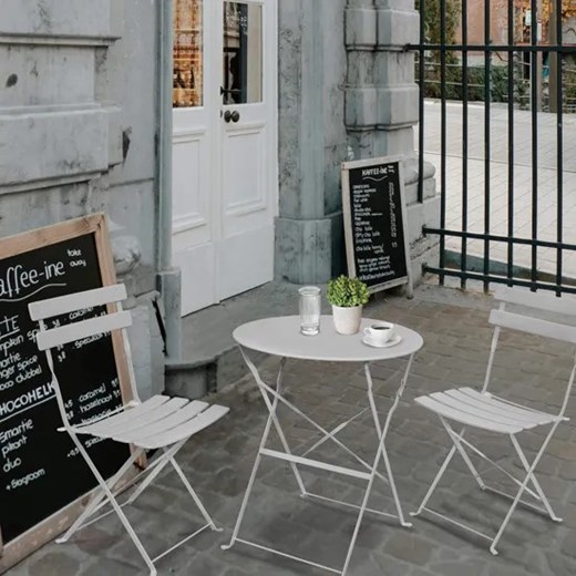 Szary stół z 2 krzesłami do ogrodu - Inderio Elior One Size Edinos.pl promocja