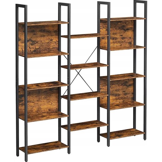 Podwójny Regał Metalowy W Stylu Loft Rustykalny Brąz C3-A21 ze sklepu Edinos.pl w kategorii Regały i witryny - zdjęcie 172231015