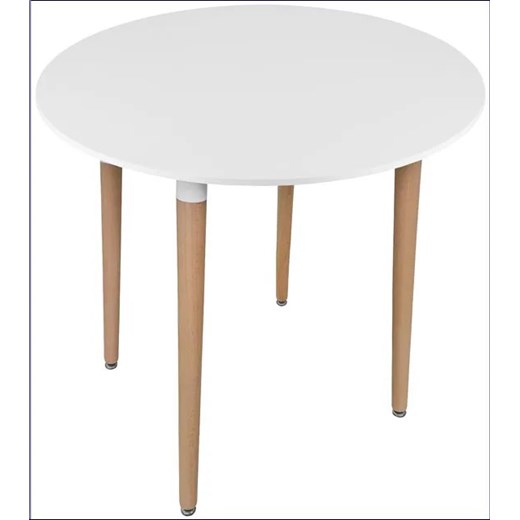 Biały okrągły stół na drewnianych nogach 80 cm - Wibo 4X Elior One Size Edinos.pl
