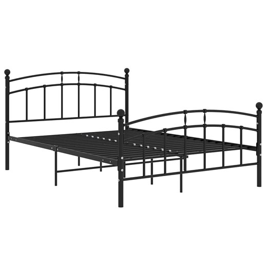 Czarne metalowe łóżko małżeńskie 200x200 cm - Serafi ze sklepu Edinos.pl w kategorii Łóżka i materace - zdjęcie 172231276