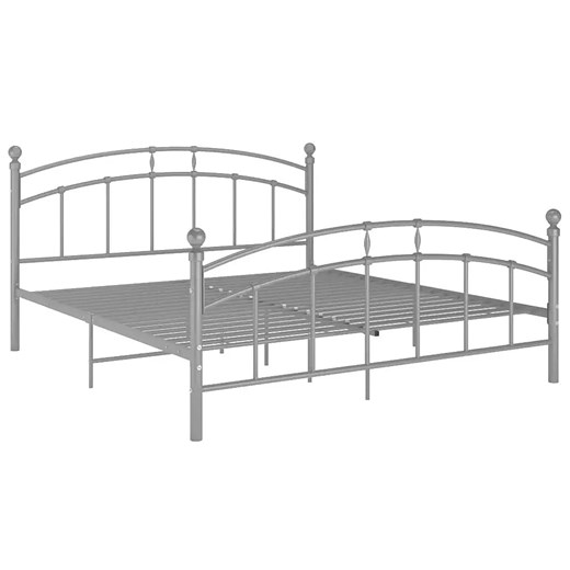 Szare metalowe łóżko z zagłówkiem 120x200 cm - Serafi ze sklepu Edinos.pl w kategorii Łóżka i materace - zdjęcie 172231296
