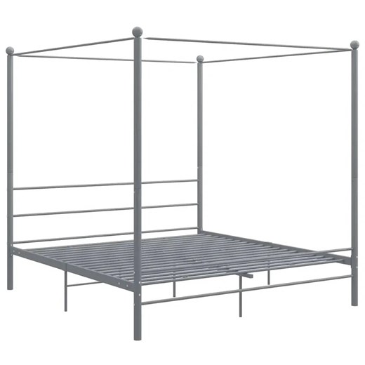 Szare metalowe łóżko rustykalne 180x200 cm - Wertes ze sklepu Edinos.pl w kategorii Łóżka i materace - zdjęcie 172231369