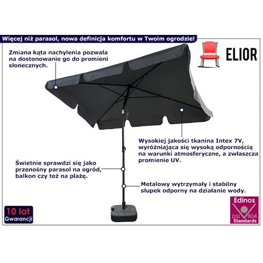 Ciemnoszary parasol tarasowy - Toverio Elior One Size Edinos.pl wyprzedaż