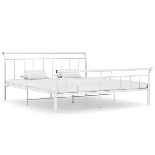 Białe metalowe łóżko małżeńskie 200x200 cm - Keri Elior One Size Edinos.pl