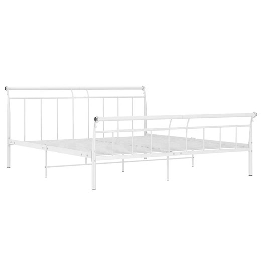 Białe metalowe łóżko małżeńskie 200x200 cm - Keri ze sklepu Edinos.pl w kategorii Łóżka i materace - zdjęcie 172231498
