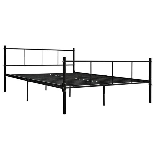 Czarne metalowe łóżko małżeńskie 180x200 cm - Kalea ze sklepu Edinos.pl w kategorii Łóżka i materace - zdjęcie 172231747