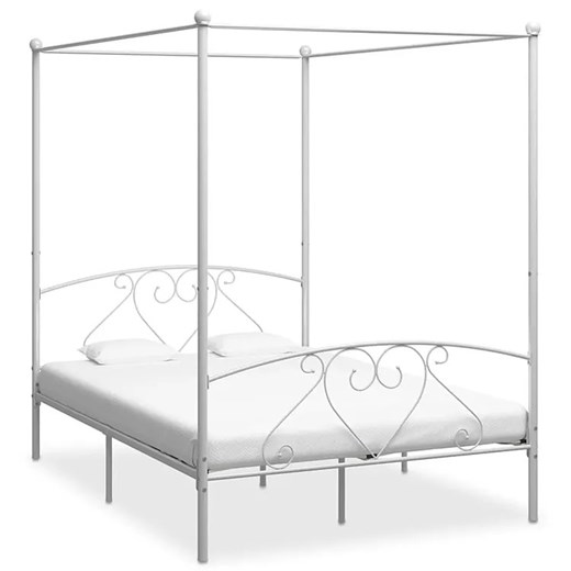 Białe metalowe łóżko małżeńskie 200x200 cm - Elox Elior One Size Edinos.pl