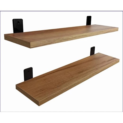 2 klasyczne półki ścienne dąb craft złoty 80 cm - Castello 4X ze sklepu Edinos.pl w kategorii Półki - zdjęcie 172231809