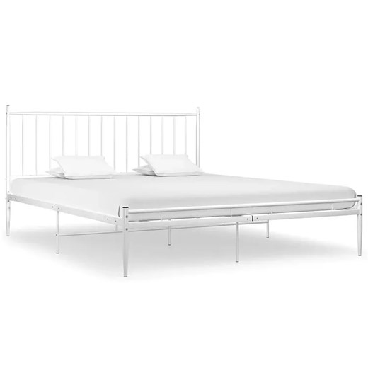 Białe industrialne metalowe łóżko małżeńskie 200x200 cm - Aresti Elior One Size Edinos.pl