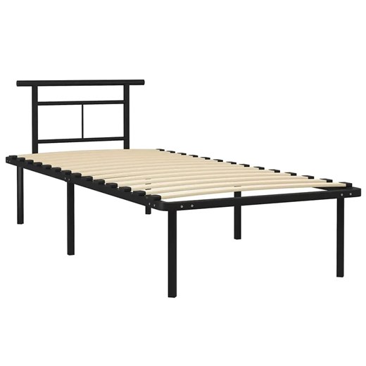 Czarne metalowe łóżko loftowe 100x200 cm - Mervex ze sklepu Edinos.pl w kategorii Łóżka i materace - zdjęcie 172231998