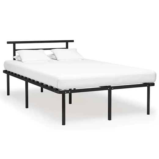 Czarne metalowe łóżko małżeńskie 140x200 cm - Mervex Elior One Size Edinos.pl