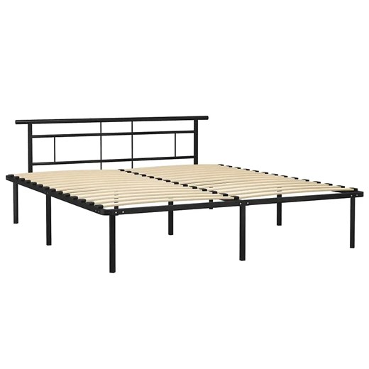 Czarne metalowe łóżko małżeńskie 200x200 cm - Mervex Elior One Size Edinos.pl
