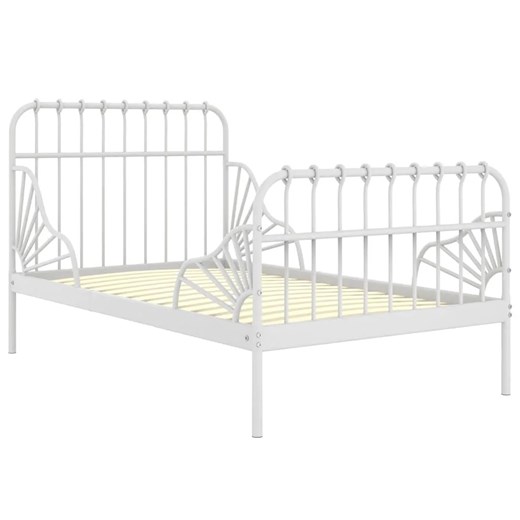 Białe metalowe łóżko rosnące z dzieckiem rozsuwane 80x130/200 cm - Kasja ze sklepu Edinos.pl w kategorii Łóżka dziecięce - zdjęcie 172232236