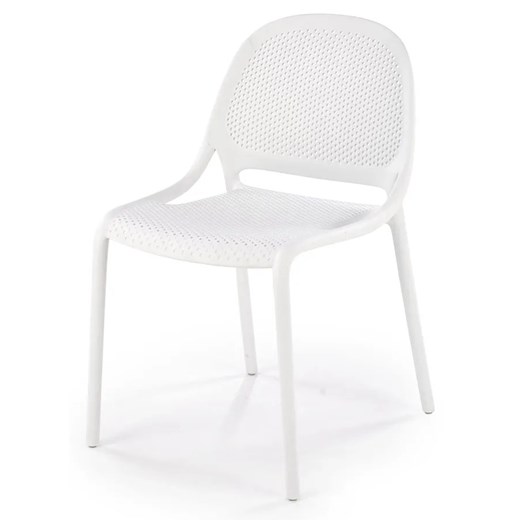 Białe ażurowe krzesło sztaplowane - Olav 3X ze sklepu Edinos.pl w kategorii Krzesła - zdjęcie 172232388