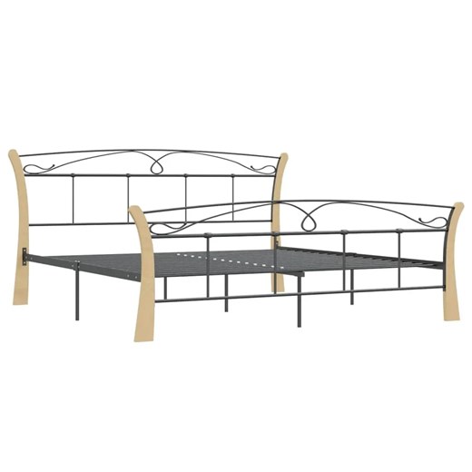 Czarne metalowe łóżko vintage 200x200 cm - Elistro Elior One Size Edinos.pl