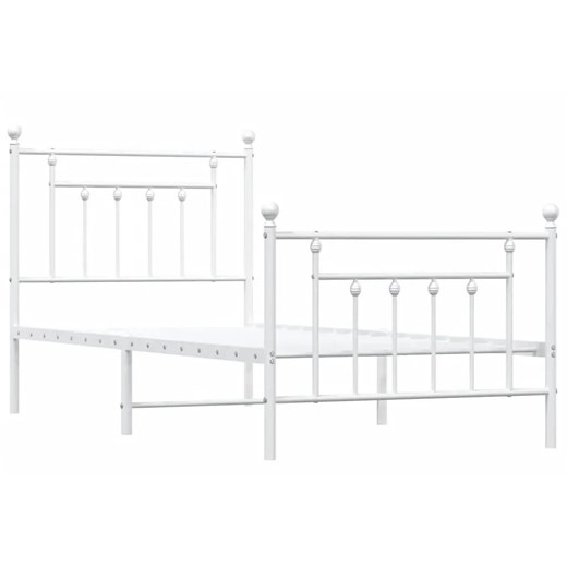 Białe pojedyncze łózko metalowe 90x200 cm - Ringo ze sklepu Edinos.pl w kategorii Łóżka i materace - zdjęcie 172232498