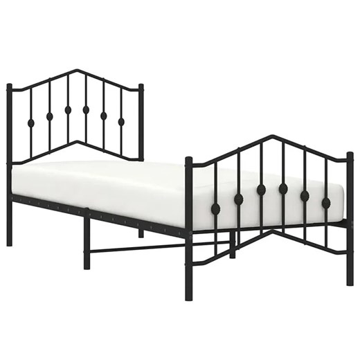 Czarne metalowe łóżko jednoosobowe 80x200 cm - Emelsa Elior One Size Edinos.pl
