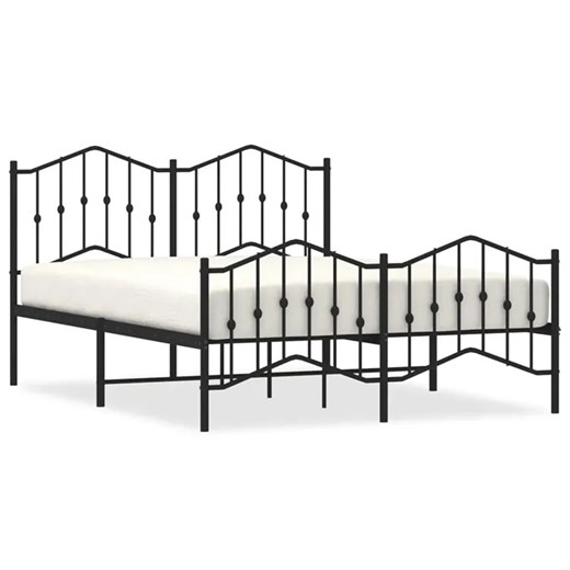 Czarne metalowe łóżko jednoosobowe 140x200cm - Emelsa Elior One Size Edinos.pl