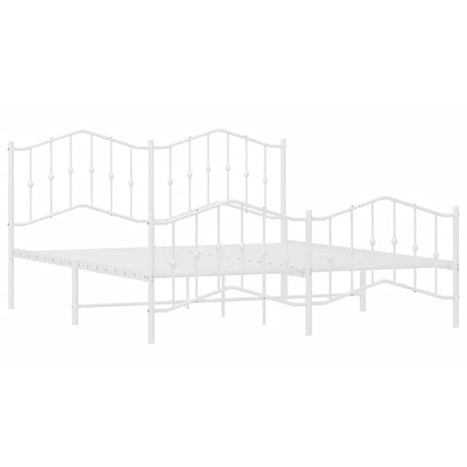 Białe metalowe łózko małżeńskie w stylu loft 160x200 cm - Honta ze sklepu Edinos.pl w kategorii Łóżka i materace - zdjęcie 172232627