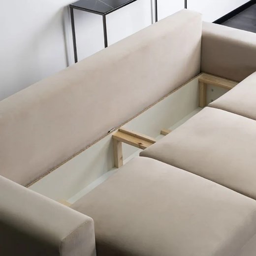 Beżowa trzyosobowa rozkładana nowoczesna sofa - Artaxa Elior One Size Edinos.pl