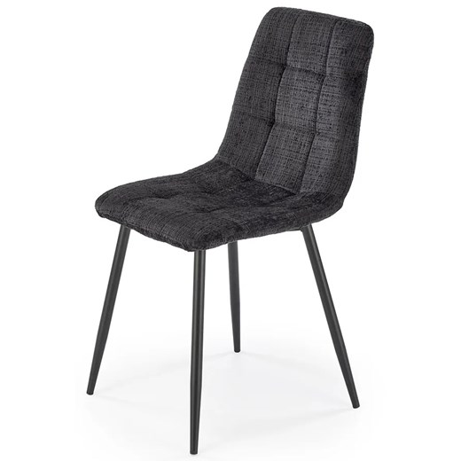 Czarne metalowe tapicerowane krzesło - Cremi Elior One Size Edinos.pl