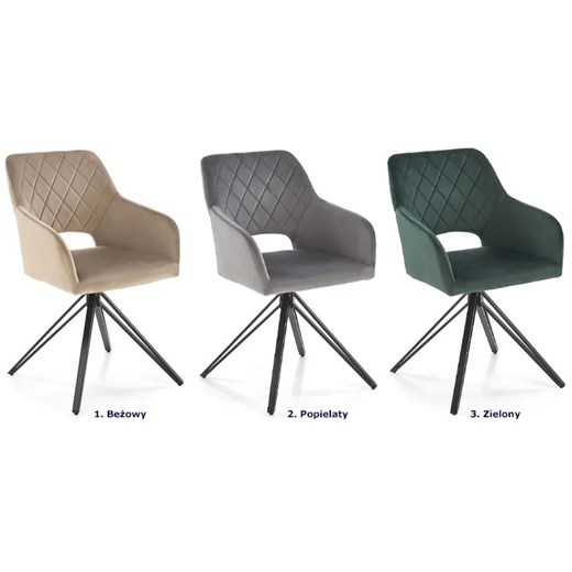 Zielone tapicerowane krzesło obrotowe - Evaris Elior One Size Edinos.pl