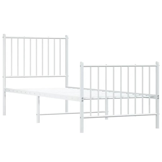 Pojedyncze metalowe łóżko w kolorze białym 90x200 cm - Fiver ze sklepu Edinos.pl w kategorii Łóżka i materace - zdjęcie 172233069