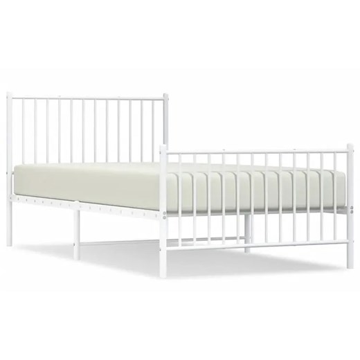 Białe metalowe łóżko rustykalne 100x200 cm - Romaxo Elior One Size Edinos.pl