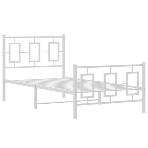 Białe metalowe łóżko jednoosobowe 100x200 cm - Maneo ze sklepu Edinos.pl w kategorii Łóżka i materace - zdjęcie 172233349