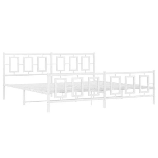 Białe metalowe łóżko małżeńskie 180x200 cm - Maneo ze sklepu Edinos.pl w kategorii Łóżka i materace - zdjęcie 172233376