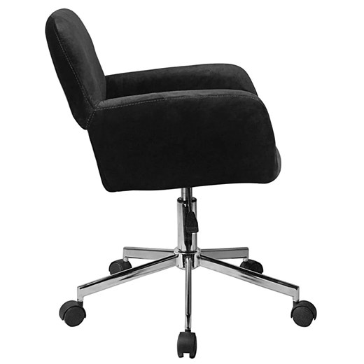 Czarny tapicerowany fotel obrotowy - Frokter ze sklepu Edinos.pl w kategorii Krzesła biurowe - zdjęcie 172233459