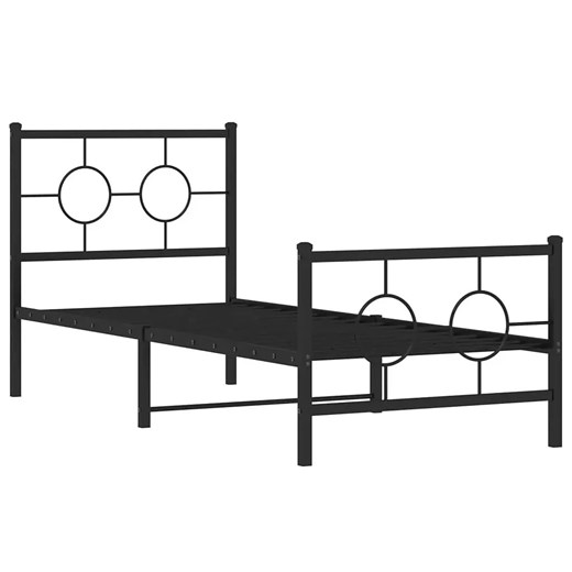 Czarne metalowe łóżko loftowe z zagłówkiem 80x200 cm - SLIM ze sklepu Edinos.pl w kategorii Łóżka i materace - zdjęcie 172233508