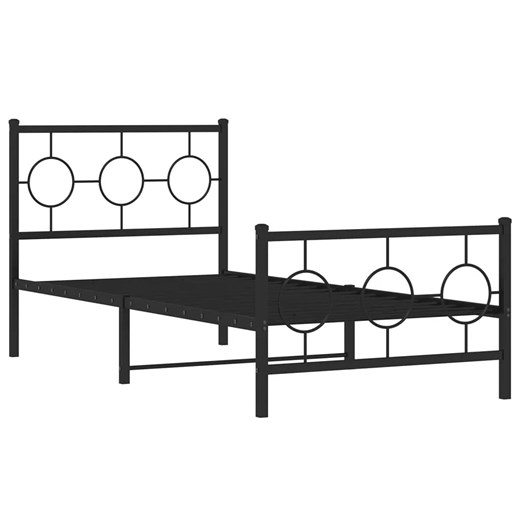 Czarne metalowe łóżko w stylu loft 100x200cm - Ripper Elior One Size Edinos.pl
