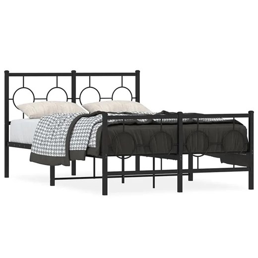 Czarne metalowe łóżko małżeńskie 140x200cm - Ripper Elior One Size Edinos.pl
