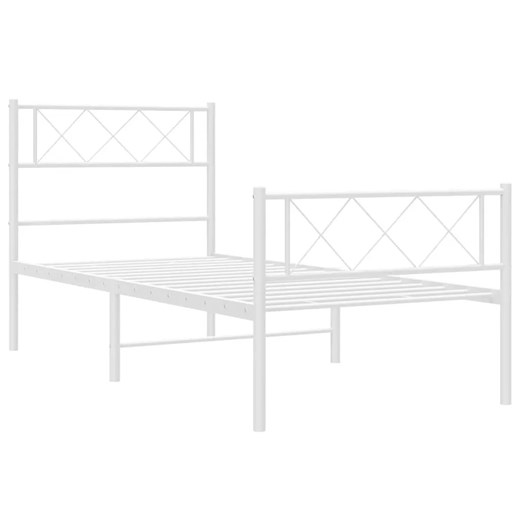 Białe pojedyncze łózko metalowe w stylu loft 90x200 cm - Espux Elior One Size Edinos.pl