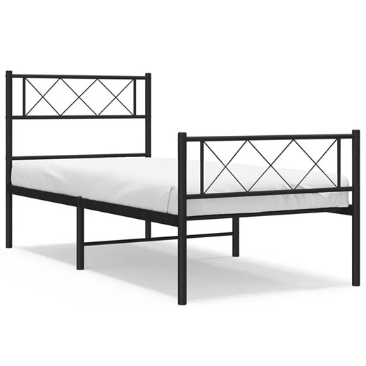 Czarne metalowe łóżko loftowe 80x200 cm - Espux Elior One Size Edinos.pl