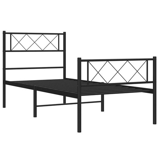 Czarne metalowe łóżko loftowe 80x200 cm - Espux Elior One Size Edinos.pl