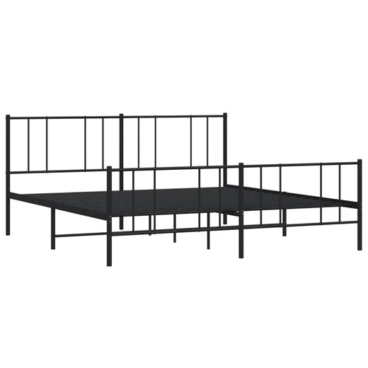 Czarne metalowe łóżko małżeńskie 200x200cm S6-L59 ze sklepu Edinos.pl w kategorii Łóżka i materace - zdjęcie 172233846