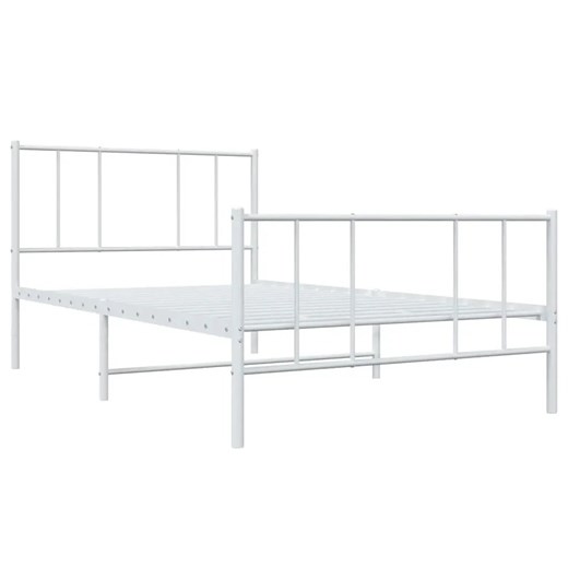 Loftowe metalowe łózko białe 100x200 cm W1-P26 ze sklepu Edinos.pl w kategorii Łóżka i materace - zdjęcie 172233868