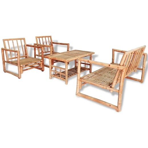 Zestaw bambusowych mebli ogrodowych z poduszkami - Mollie 3X Elior One Size Edinos.pl