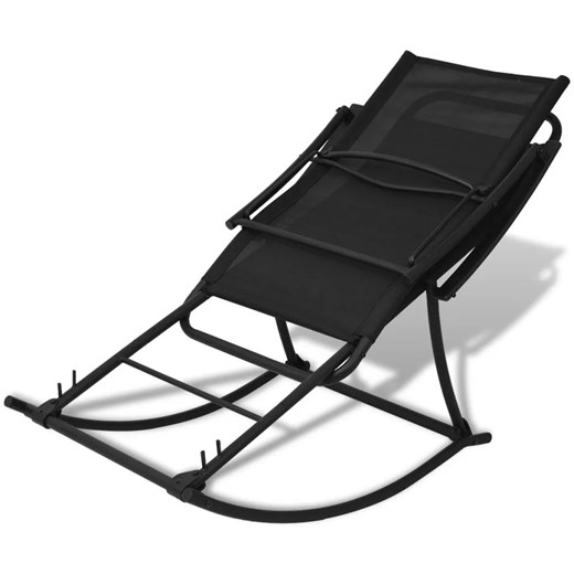 Metalowe bujane krzesło ogrodowe Benta - czarne Elior One Size Edinos.pl