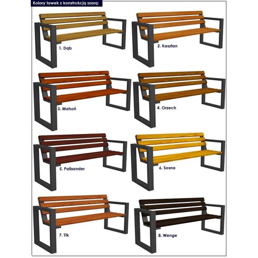 Drewniana ławka z oparciem Norin Gray 180cm - 8 kolorów Elior One Size okazyjna cena Edinos.pl