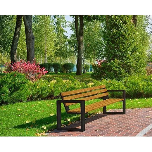 Drewniana ławka z oparciem Norin Gray 180cm - 8 kolorów Elior One Size promocja Edinos.pl