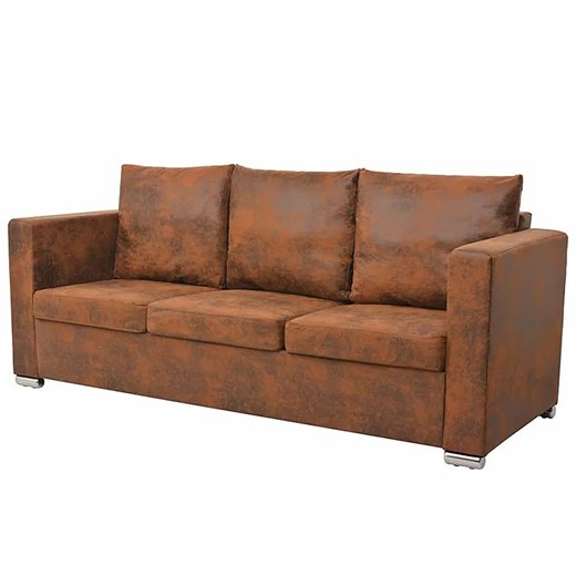 Przytulna brązowa sofa trzyosobowa - Vela 3Q Elior One Size wyprzedaż Edinos.pl