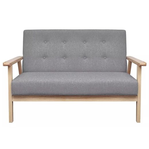 Jasnoszary komplet wypoczynkowy w stylu vintage - Edris 4X Elior One Size Edinos.pl