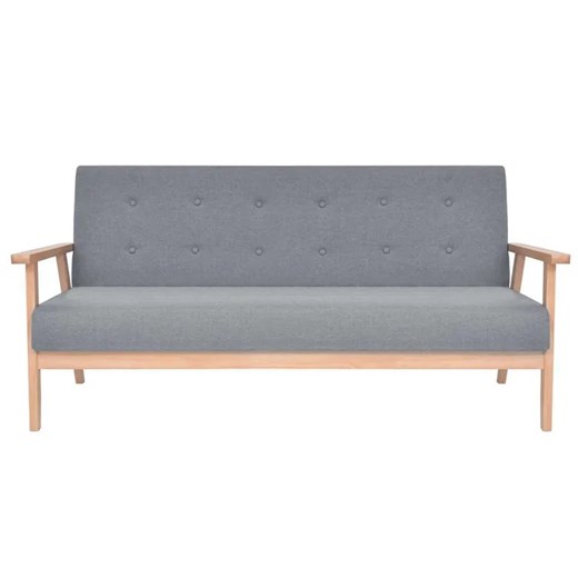 Jasnoszary komplet wypoczynkowy w stylu vintage - Edris 4X Elior One Size Edinos.pl